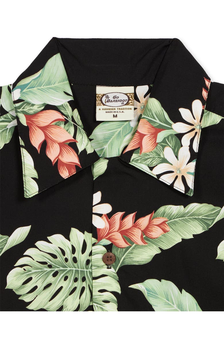 Fortela Tropical Garden Short Sleeve Shirt, Alternate, color, Black