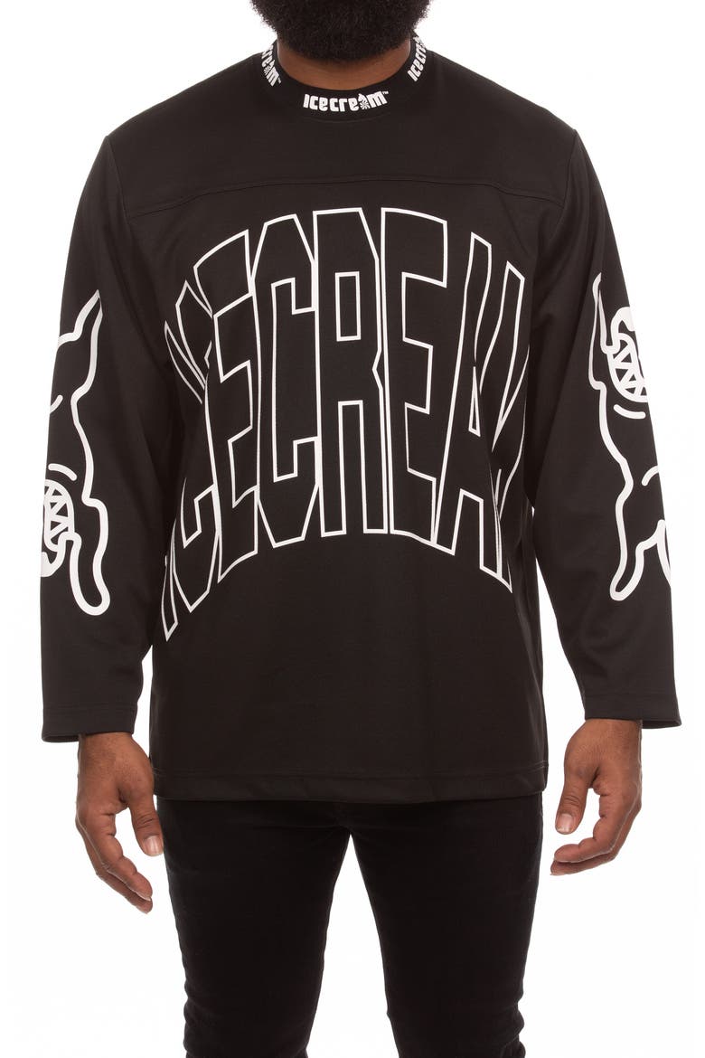 Hyperdrive Oversize Long Sleeve Graphic T-Shirt, Main, color, BLACK