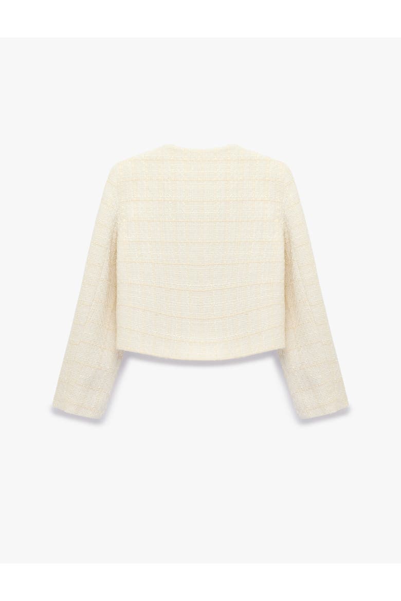 Checked Tweed Jacket, Alternate, color, ECRU
