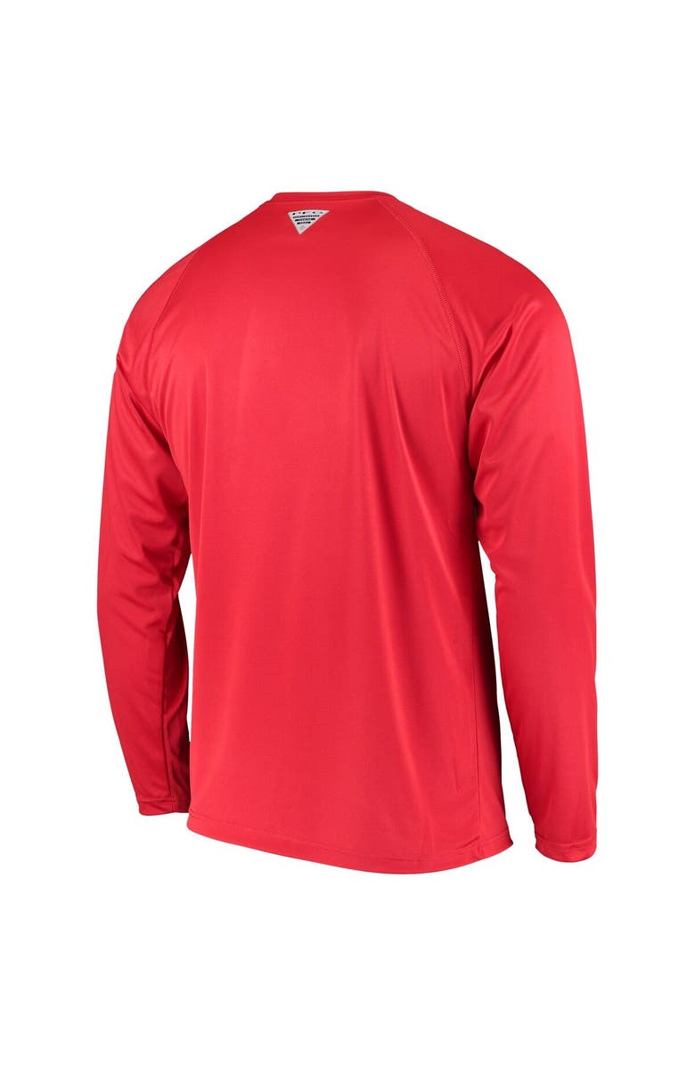 Columbia Men's Columbia Red Georgia Bulldogs Terminal Tackle Omni-Shade Raglan Long Sleeve T-Shirt, Alternate, color, 