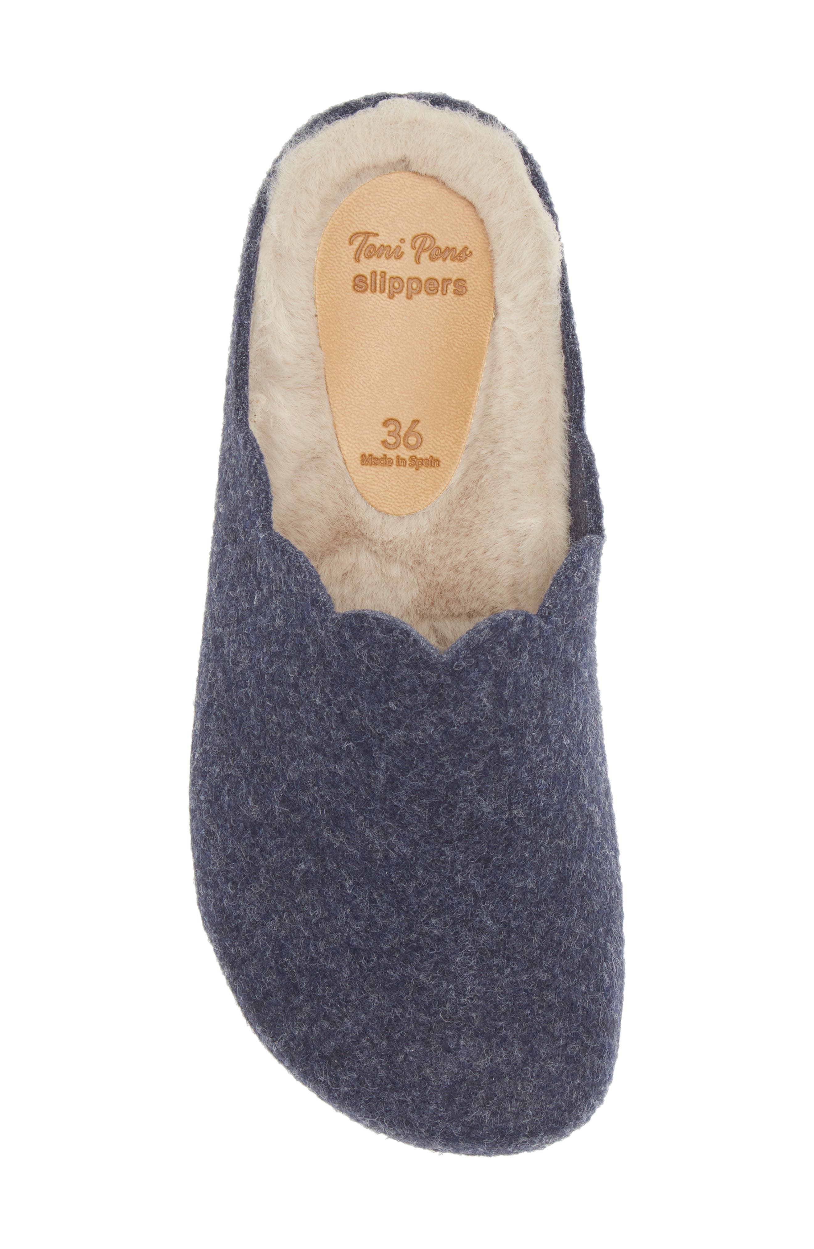 Toni Pons Laos Faux Fur Wool Blend Slipper, Alternate, color, Blau Blue