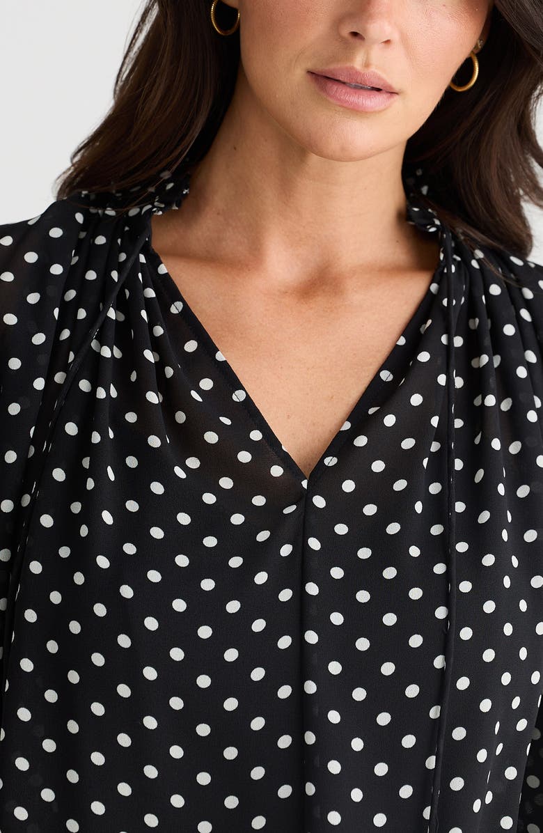 Brave+True Broadway Ruffle Sleeve Top, Alternate, color, Polka Dot