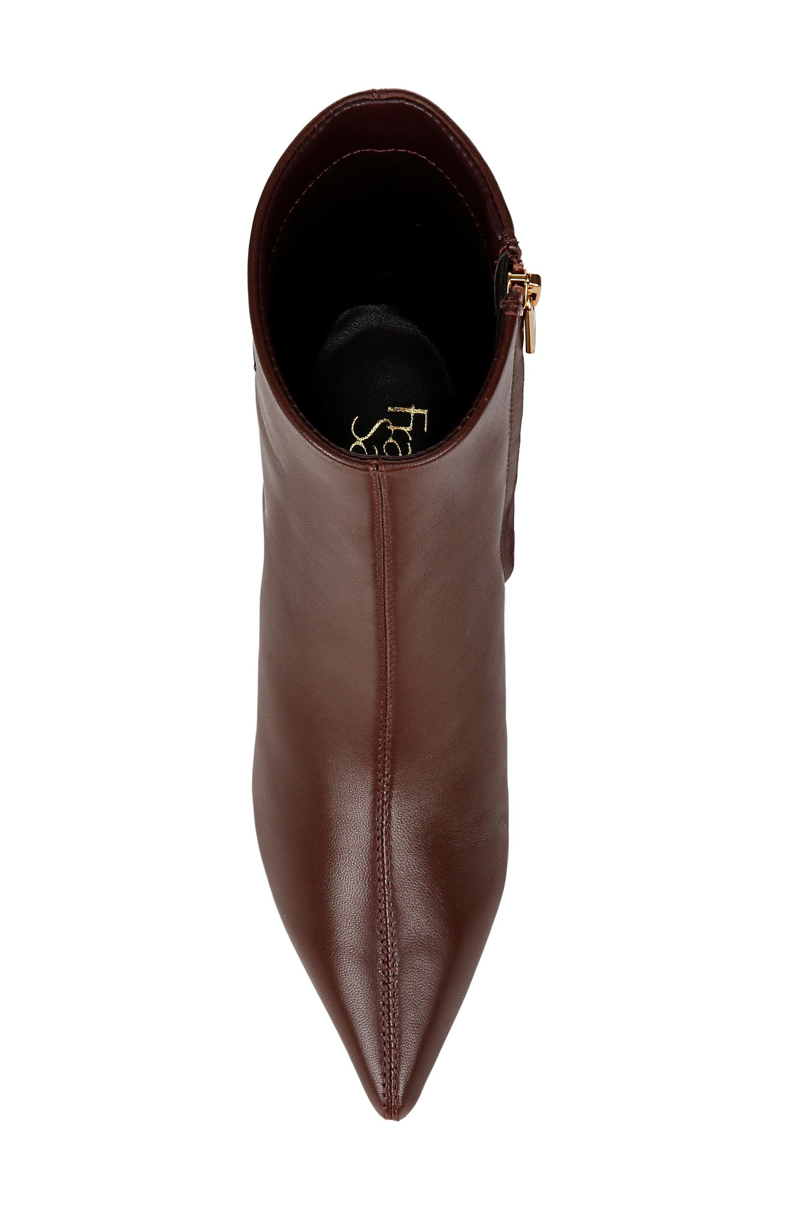 Franco Sarto Anna Pointed Toe Bootie, Alternate, color, Dark Brown