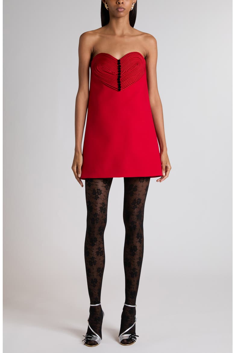 Heart Front Strapless Minidress, Main, color, RED