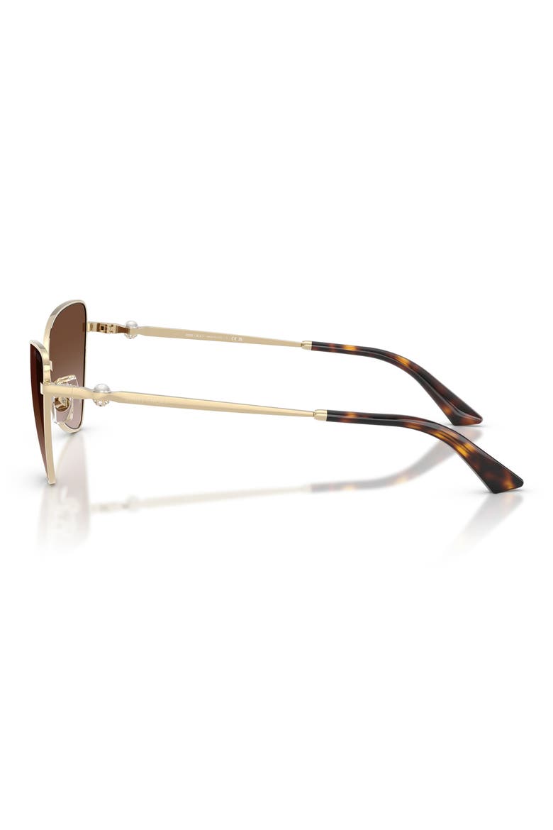57mm Gradient Cat Eye Sunglasses, Alternate, color, PALE GOLD / GRADIENT BROWN