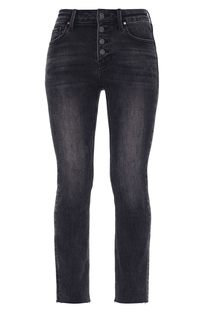 Bayeas High Waist Raw Hem Skinny Jeans, Alternate, color,