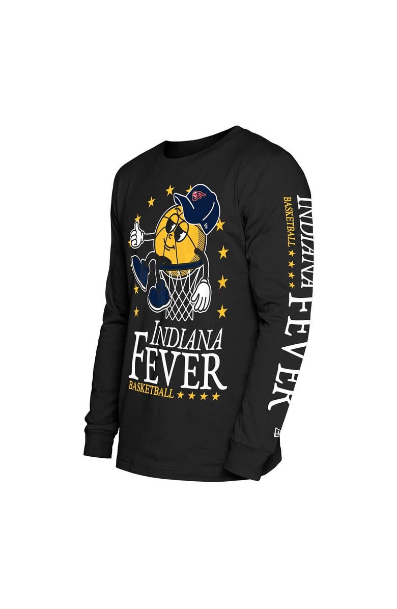 New Era Men's New Era Black Indiana Fever Old School Sport Long Sleeve T-Shirt, Alternate, color, 