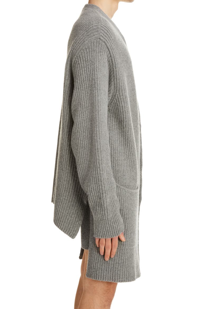 Timo Rib Oversize Alpaca & Wool Blend Cardigan, Alternate, color, GREY
