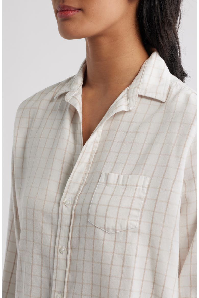 Eileen Relaxed Button-Up Shirt, Alternate, color, CREAM CAMEL CHECK