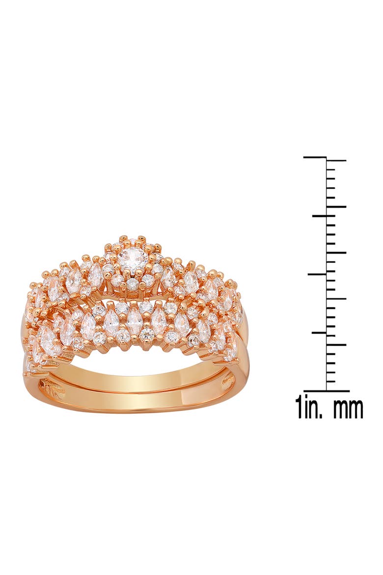 Set of 2 Assorted Simulated Diamond Rings, Alternate, color, GOLD