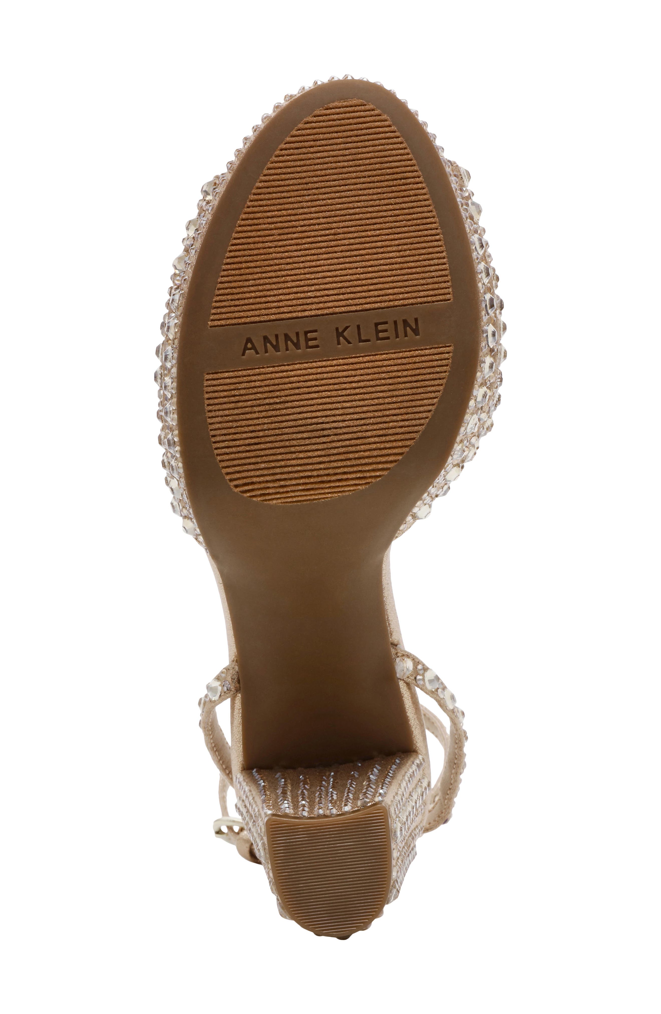 Anne Klein Vanna Ankle Strap Platform Sandal, Alternate, color, Platinum