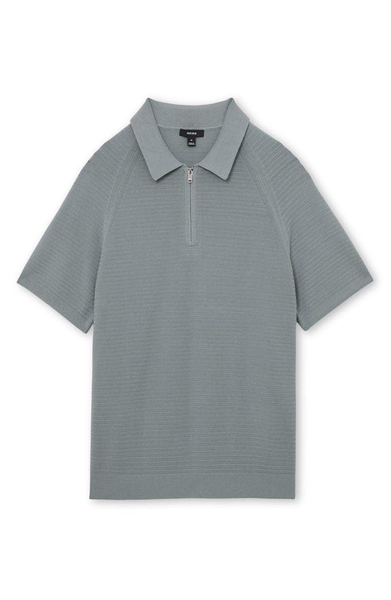 Reiss Estate Textured Stitch Zip Polo, Alternate, color, 