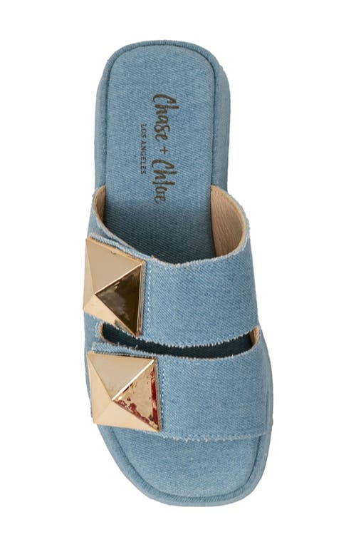 CHASE & CHLOE CHASE AND CHLOE PYRAMID STUD PLATFORM SLIDE SANDAL
