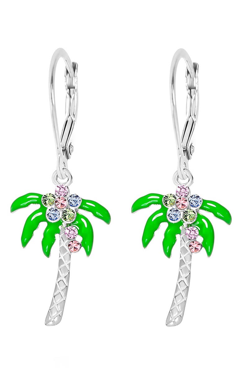 Chanteur Kids' Palm Tree Drop Earrings, Main, color, Green Multi