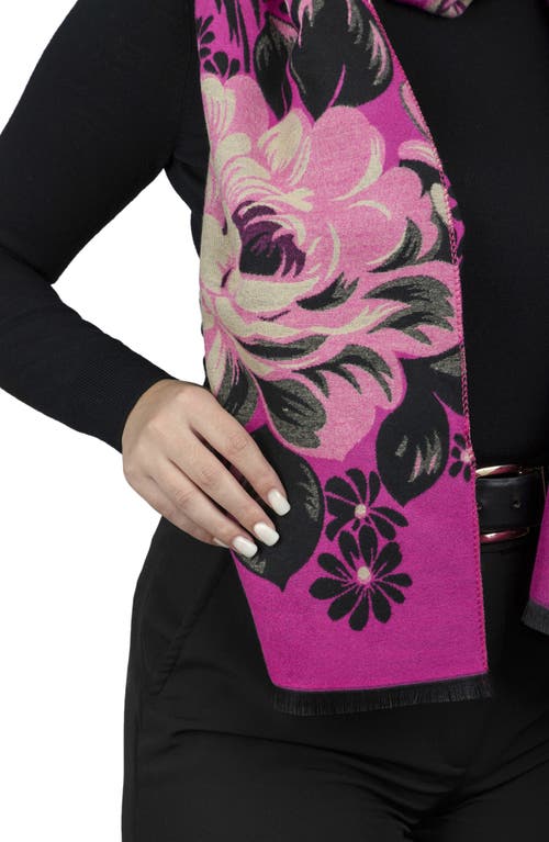 Saachi Floral Reversible Scarf In Pink