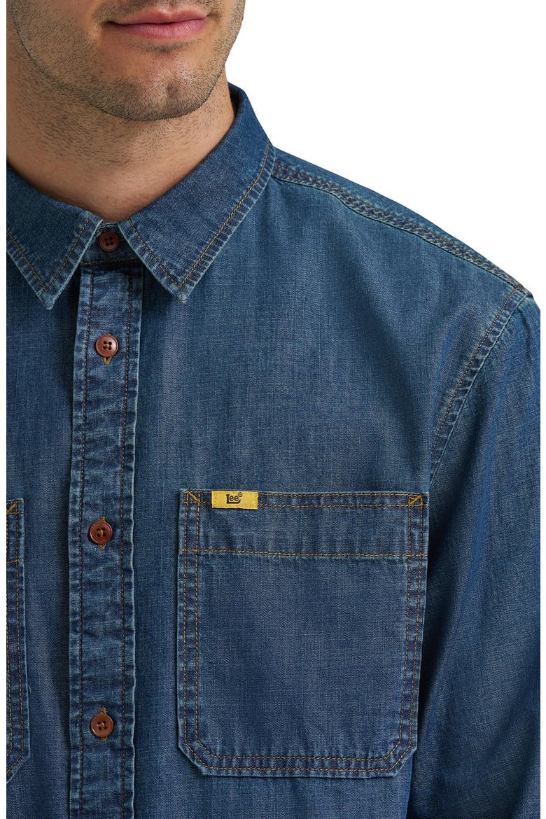 Gold Label Denim Long Sleeve Shirt, Alternate, color, GOLD RUSH