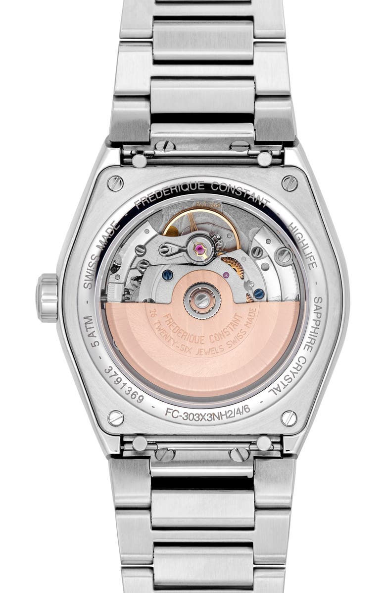 FREDERIQUE CONSTANT Highlife Automatic COSC Bracelet Watch, 39mm, Alternate, color, Silver-Tone