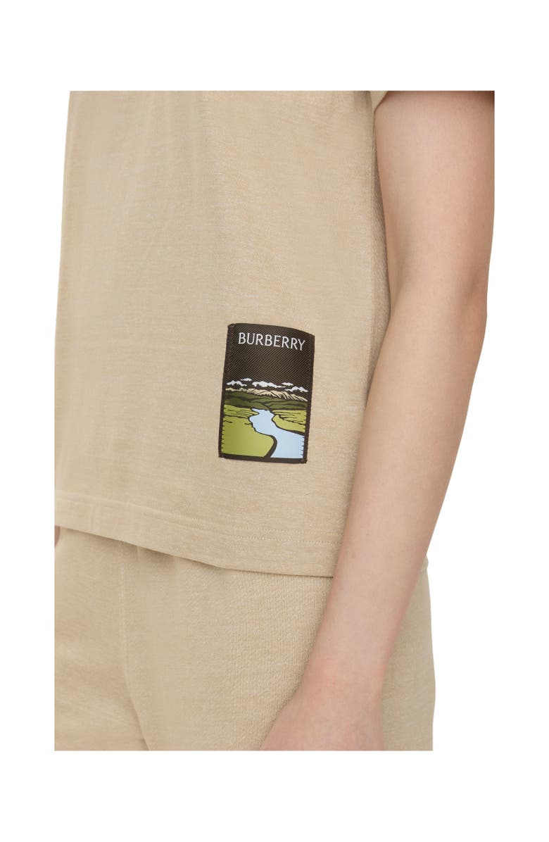 Burberry Landscape Label Cotton T-shirt, Alternate, color, Dune Beige Melange