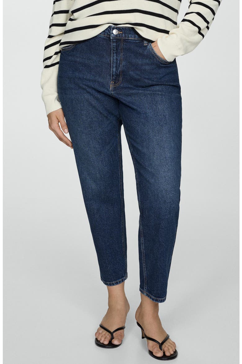 New Comfort High Waist Ankle Skinny Jeans, Alternate, color, DARK BLUE