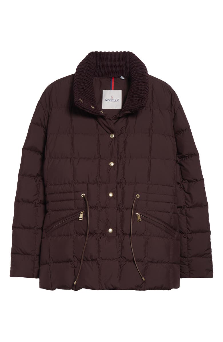 Moncler Antigone Box Quilted Down Jacket, Alternate, color, Dark Mahogany