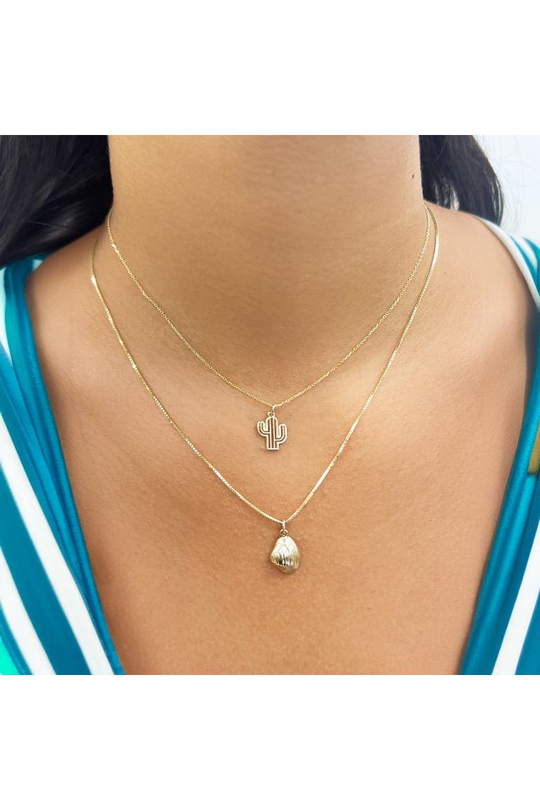 Mini Gold Seashell Charm, Alternate, color, Yellow Gold