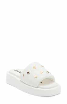 KARL LAGERFELD PARIS Opal Quilted Platform Slide Sandal