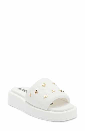 KARL LAGERFELD PARIS Opal Quilted Platform Slide Sandal