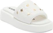 KARL LAGERFELD PARIS Opal Quilted Platform Slide Sandal