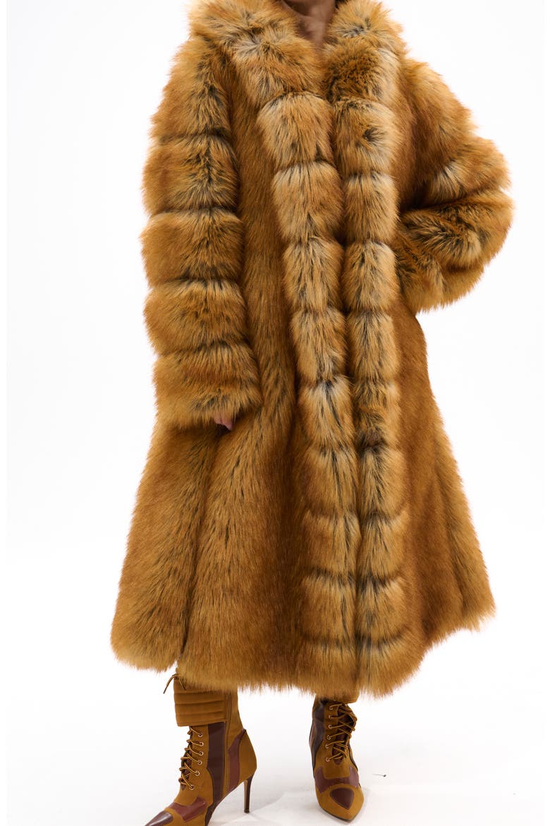 Elizabeth Faux Fur Coat, Main, color, TAN