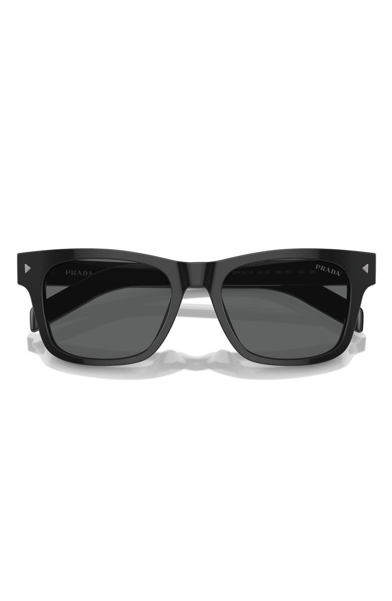 Prada 55mm Rectangular Sunglasses, Main, color, 
