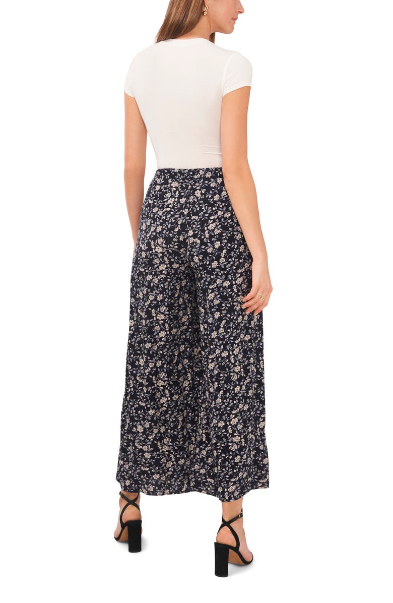 Vince Camuto Overlay Floral Crop Wide Leg Pants, Alternate, color,