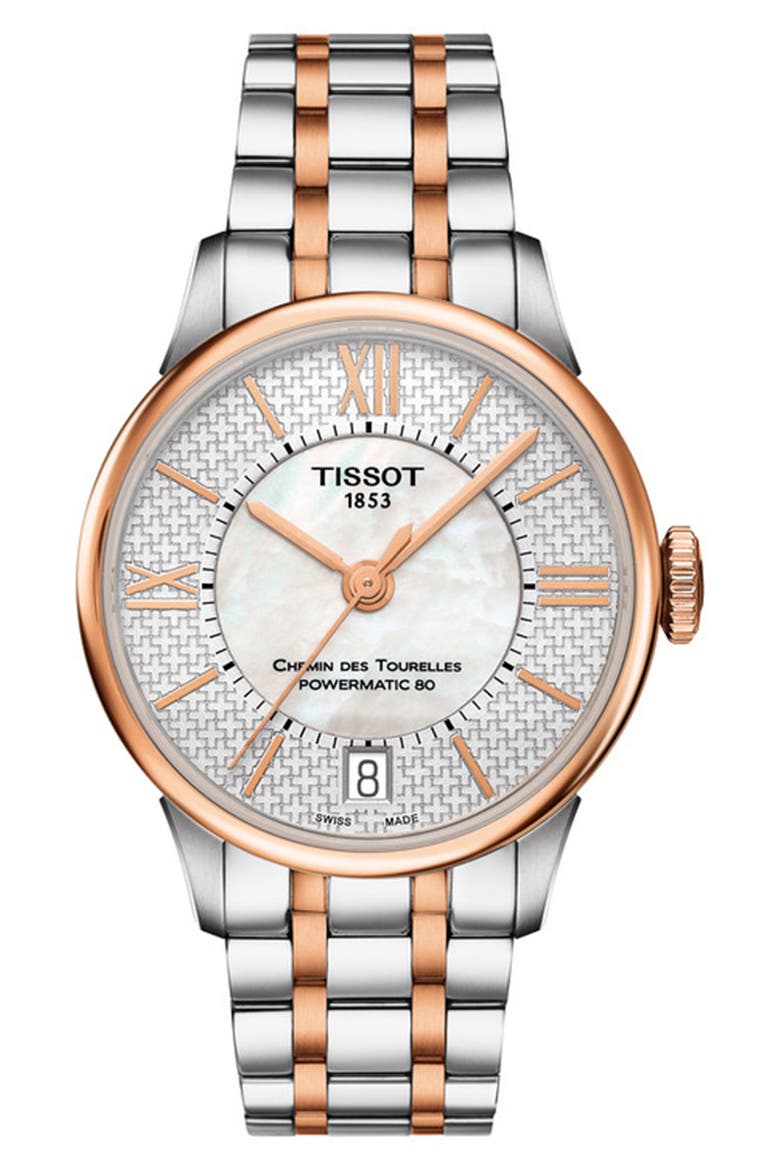 Chemin des Tourelles Bracelet Watch, 32mm, Main, color, WHITE MOTHER OF PEARL