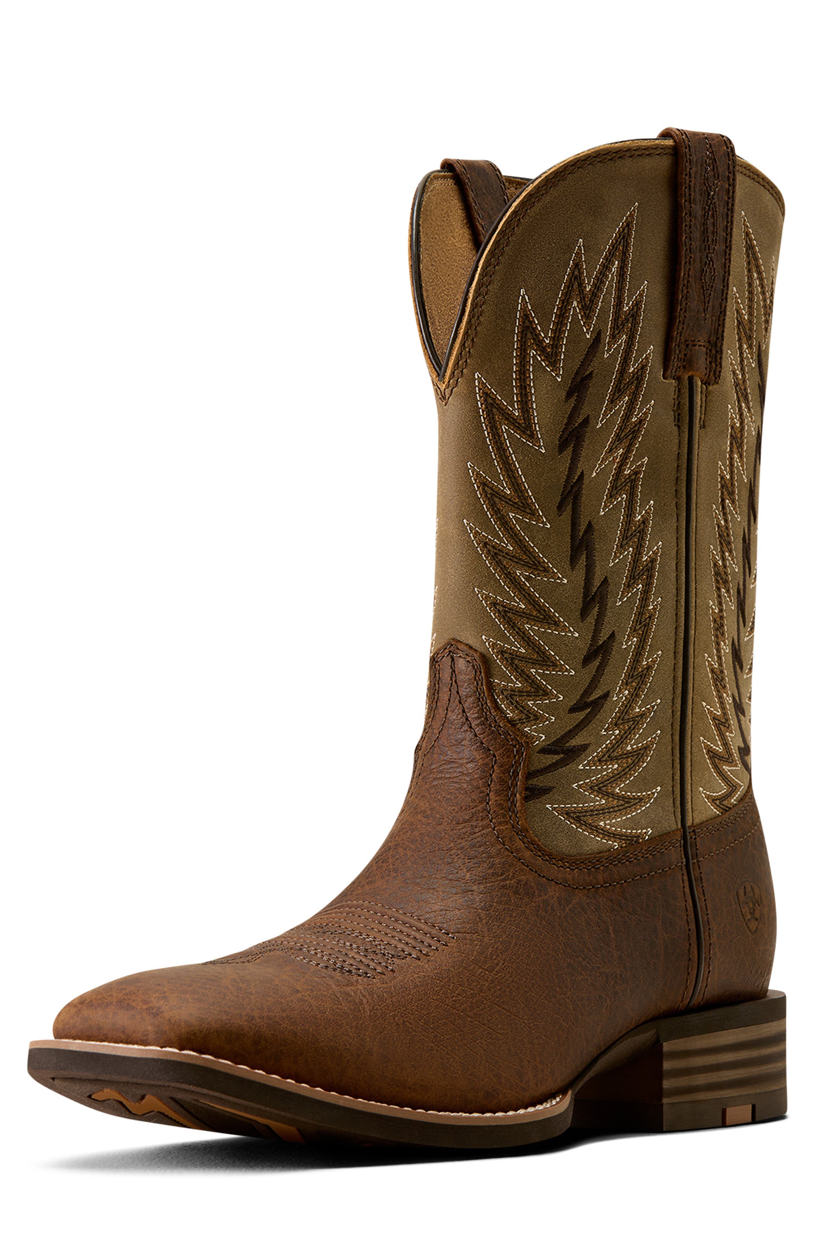 Driggs Wide Square Toe Western Boot, Alternate, color, TOFFEE CRUNCH