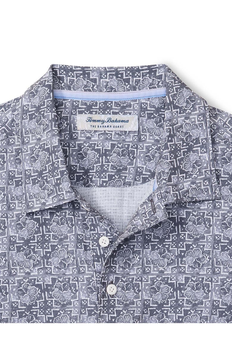 Tommy Bahama Bahama Coast Flora Tiles Geo Print IslandZone<sup>®</sup> Camp Shirt, Alternate, color, Dusk