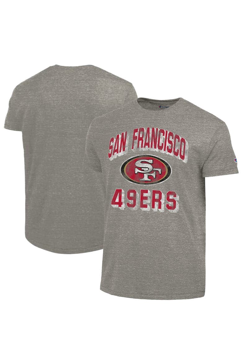 Men's Champion  Charcoal San Francisco 49ers Ultimate Tri-Blend T-Shirt, Main, color, Charcoal