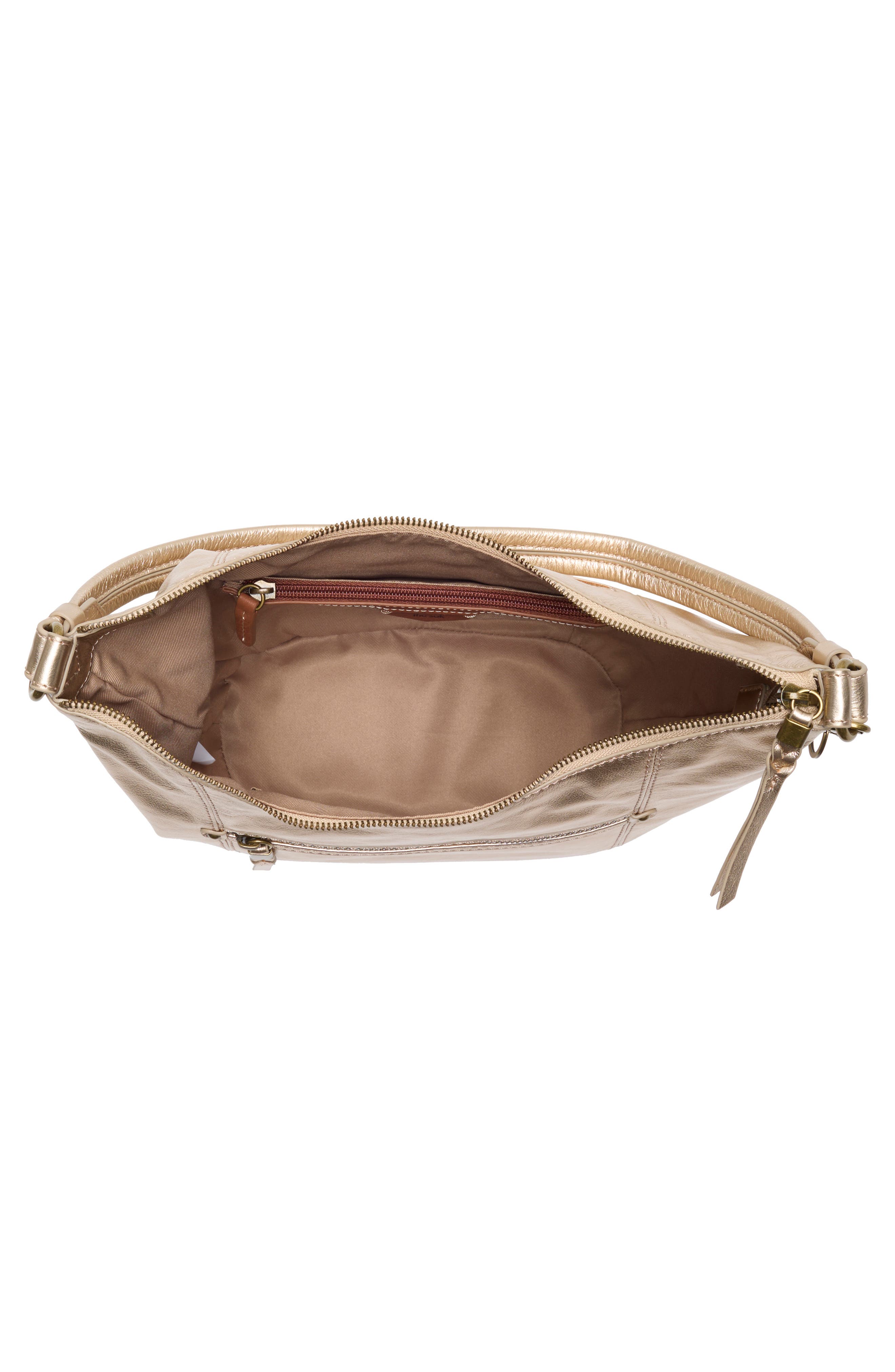 Sequoia Leather Hobo Bag, Alternate, color, LIGHT GOLD