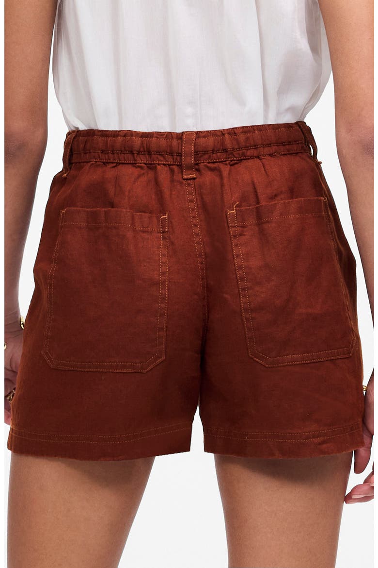 Drawstring Linen Shorts, Alternate, color, HENNA