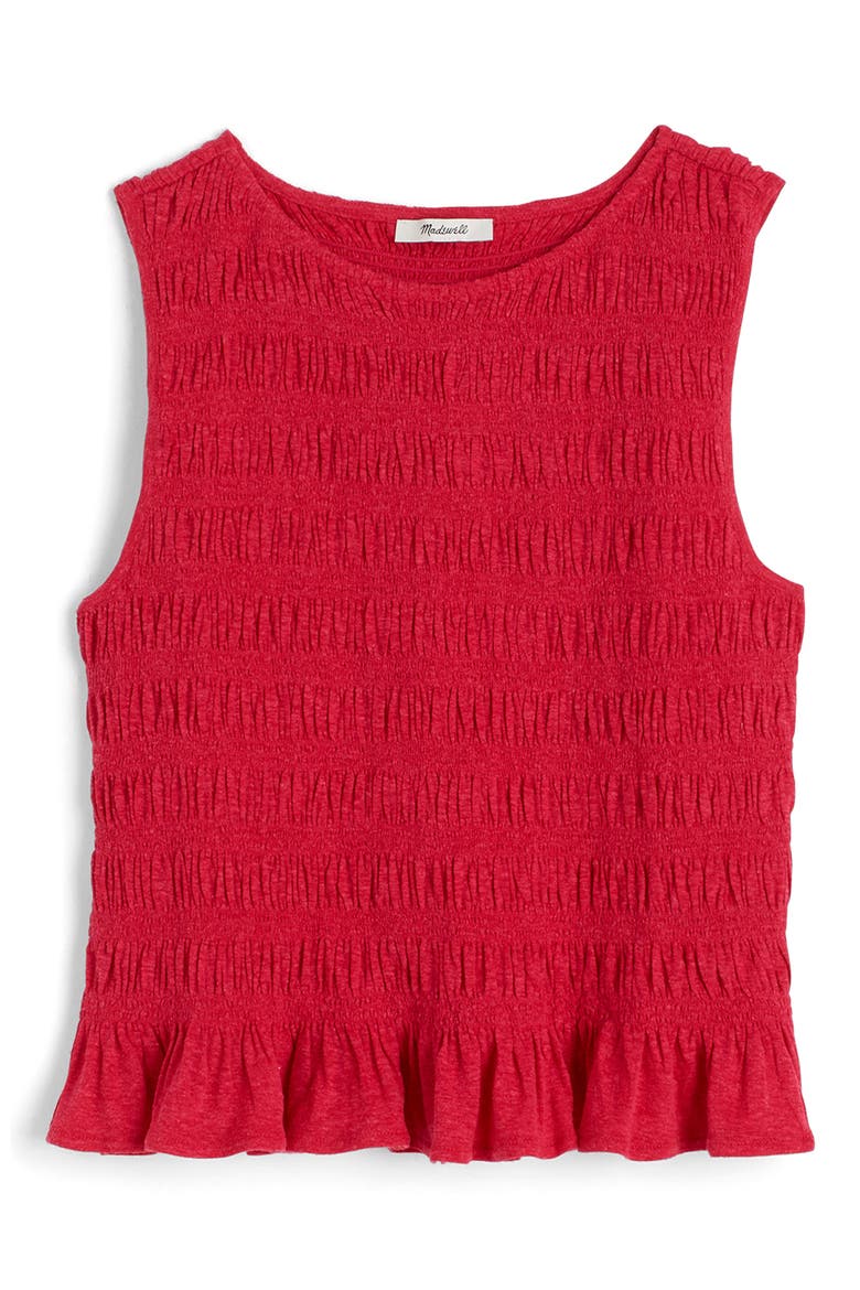 Smocked Tank Top, Main, color, WATERMELON
