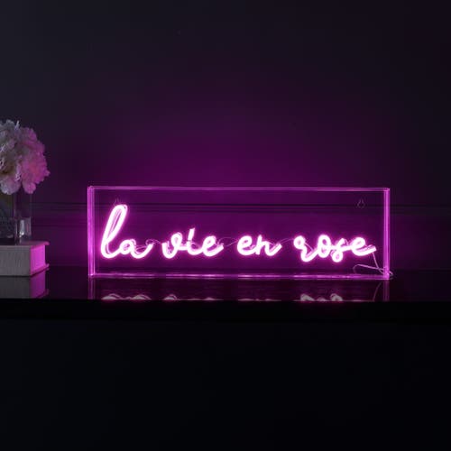 Jonathan Y La Vie En Rose Contemporary Glam Acrylic Neon Lighting In Pink