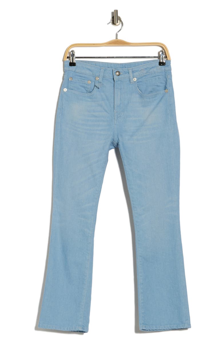 R13 Kick Fit Crop Flare Leg Jeans, Main, color, Baby Blue Stretch