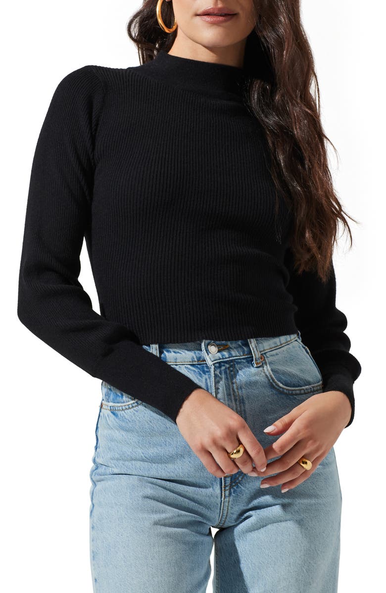ASTR the Label Tie Back Mock Neck Sweater, Main, color, 