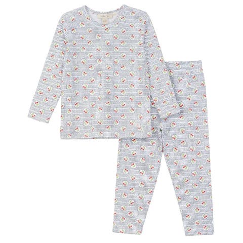 Girl Cherry Cotton Modal Long Sleeve Top & Elastic Waist Pants Lounge Set (Baby)