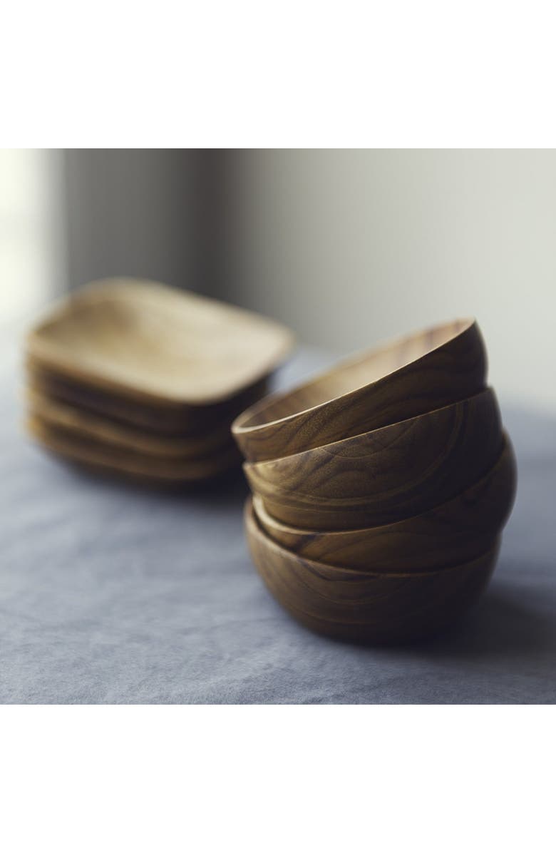 Be Home Teak Pinch Bowls - Set of 4, Alternate, color, Teak