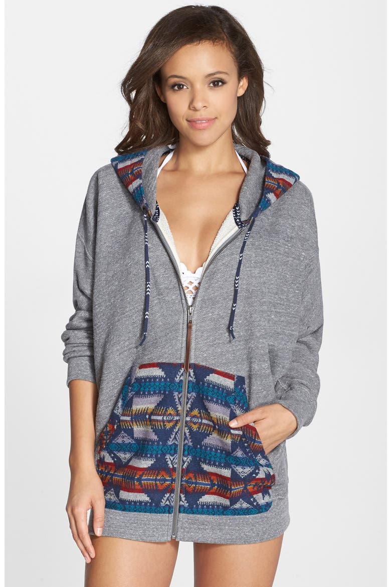 X Pendleton 'Dakota' Fleece Hoodie, Main, color, PENDLETON EAGLE ROCK SADD