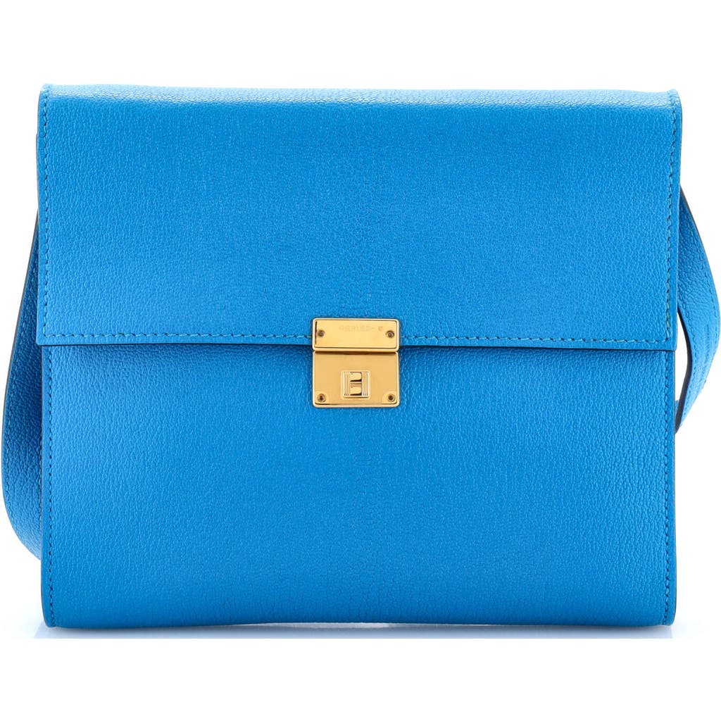 Pre-owned Hermes Hermes Clic Wallet On Strap Chevre Mysore 16 In Blue