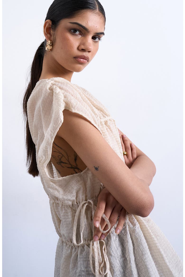 Channeled Cap Sleeve Top, Alternate, color, IVORY