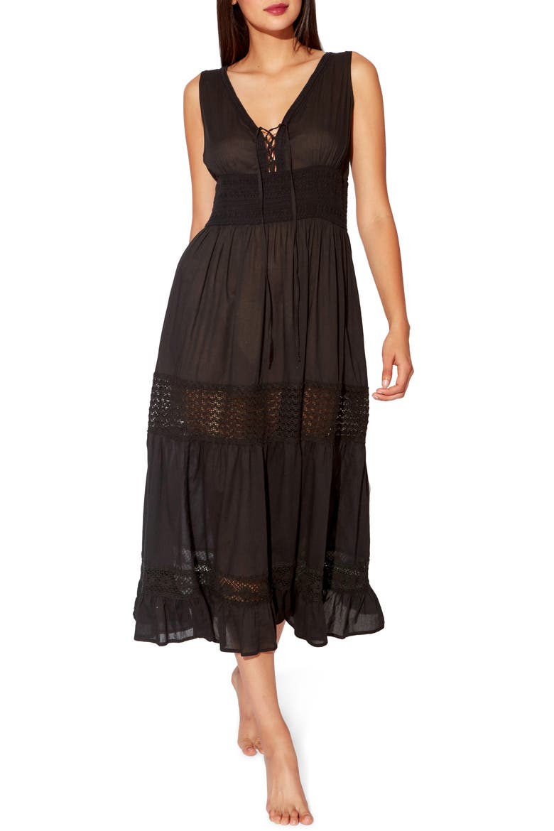 India Bazaar Cover-Up Dress, Main, color, BLACK