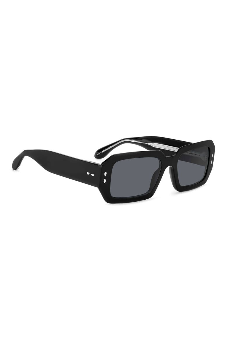 53mm Rectangular Sunglasses, Alternate, color, BLACK/ GREY
