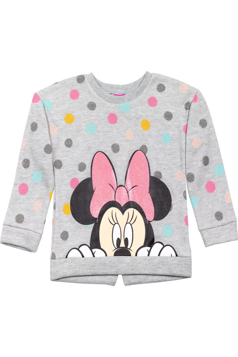 Minnie Mouse Fleece Sweatshirt and Tulle Leggings Set, Alternate, color, Minnie Pink Grey