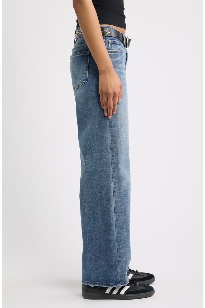 Britney High Waist Belted Wide Leg Jeans, Alternate, color, MED DARK WASH 08N